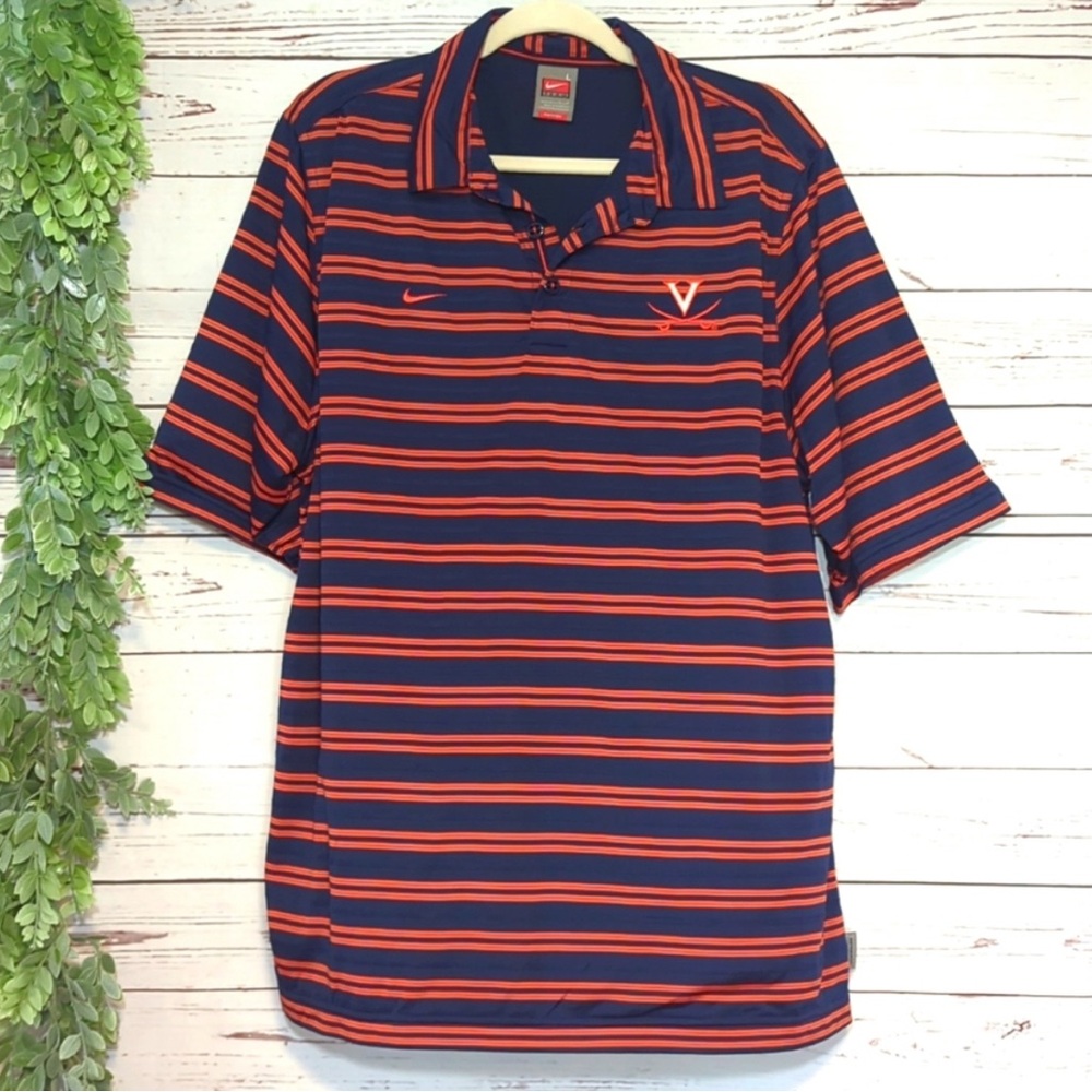 Virginia Cavaliers Nike Men's Large Striped Polo Shirt
